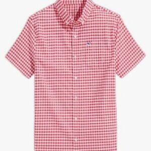 Vineyard Vines Pink Gingham Casual Button Down Shirt